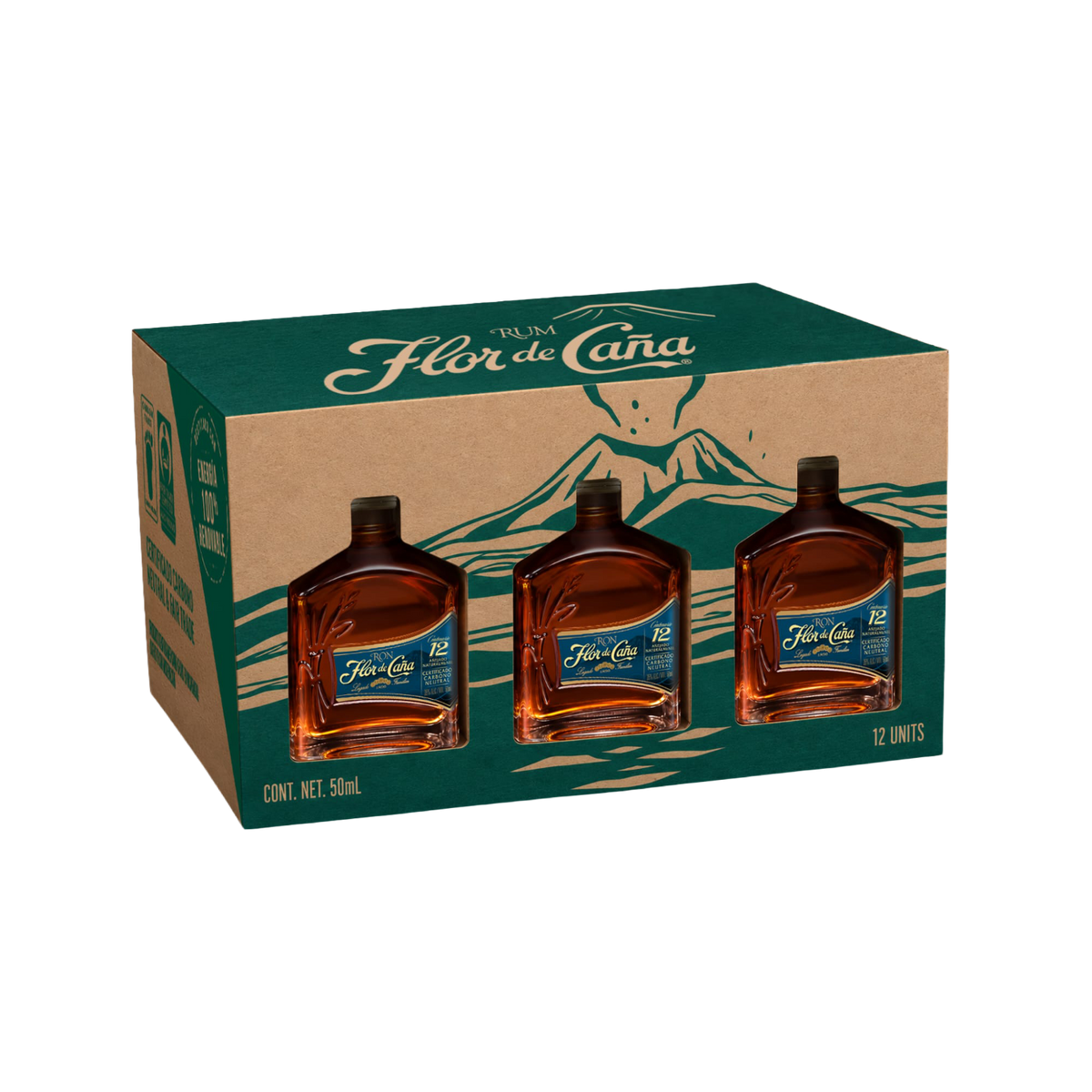 RON FLOR DE CAÑA 12 AÑOS MINI 50 ML X12
