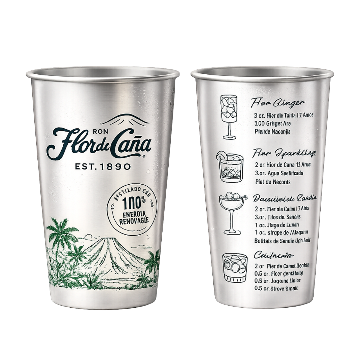 VASO RECETAS ACERO INOXIDABLE FLOR DE CAÑA