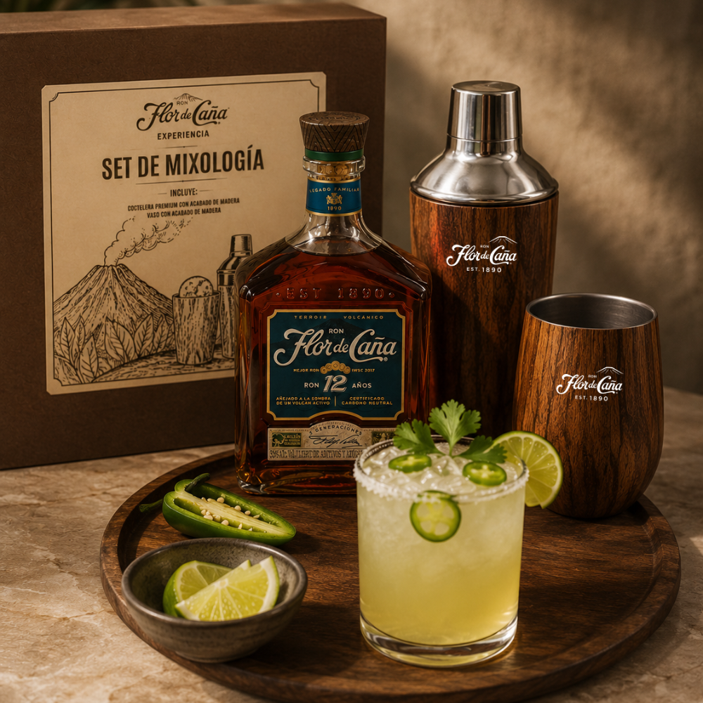 WOOD TOOL KIT BARTENDER FLOR DE CAÑA