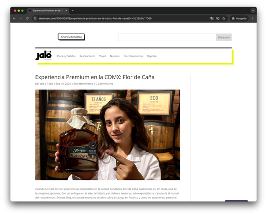 Experiencia Premium en la CDMX: Flor de Caña por Jalo a Todo | Sep 18, 2024