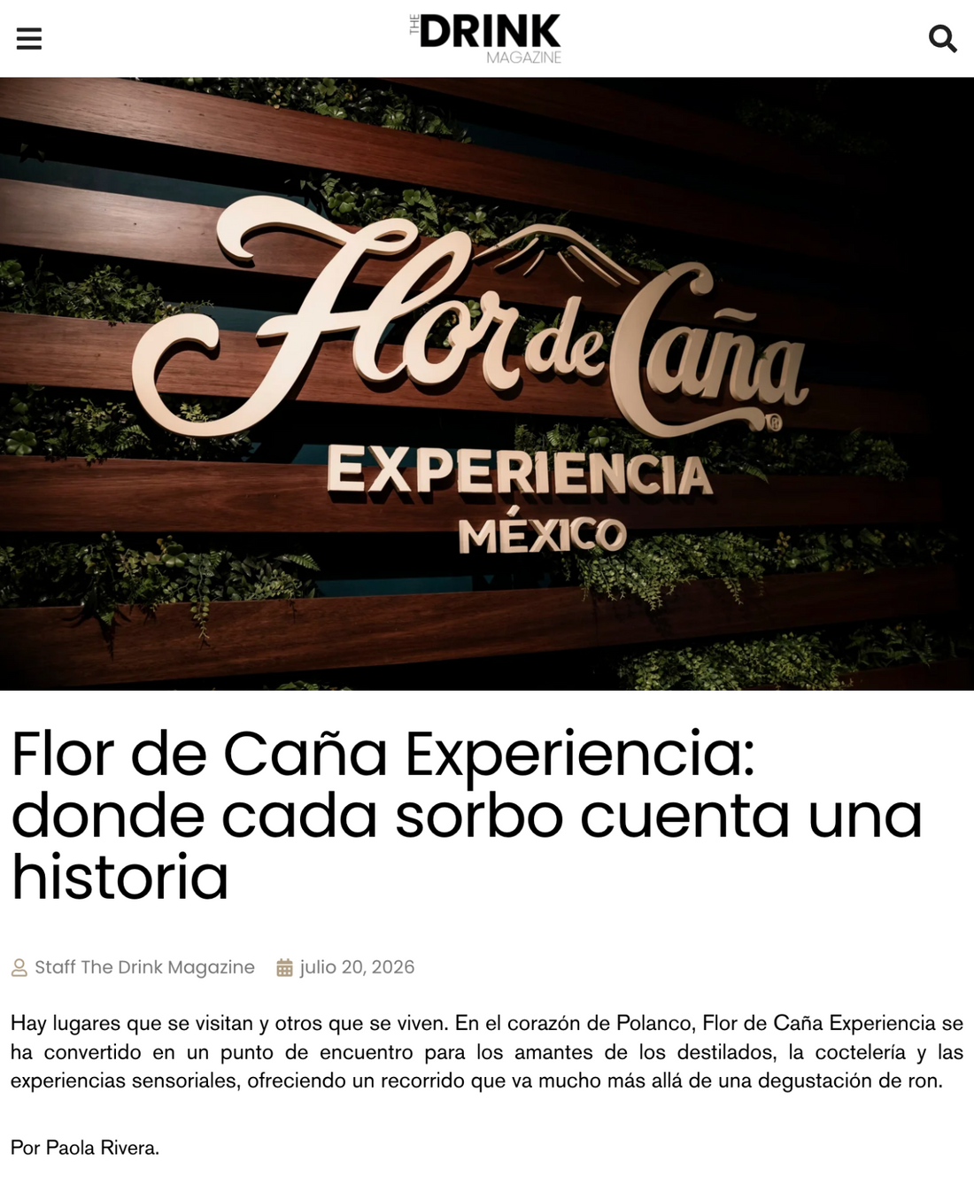 THE DRINK MAGAZINE | Flor de Caña Experiencia: donde cada sorbo cuenta una historia