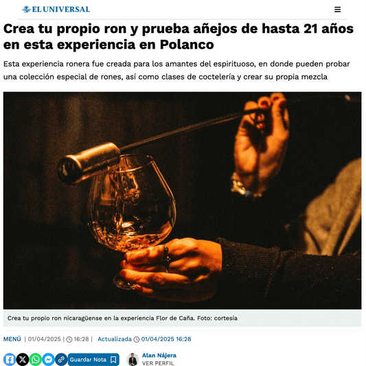 EL UNIVERSAL | Crea tu propio ron y prueba añejos de hasta 21 años en esta experiencia en Polanco