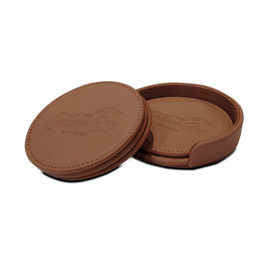 posavasos cuero redodndo café